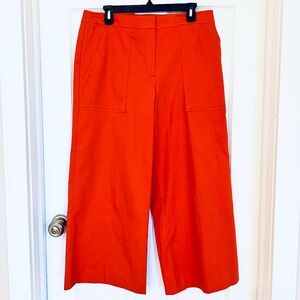 Ann Taylor Factory orange Cotton spandex blend cropped pants culottes Size 10